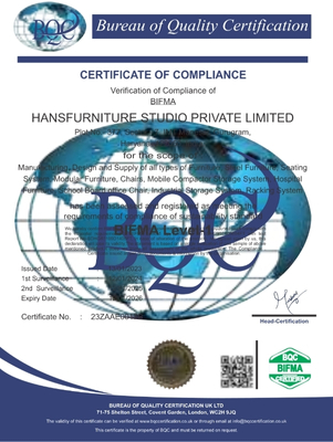 BIFMA Level-1 Certificate - Hans Furniture Studio