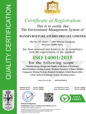 Hans Furniture Certificate